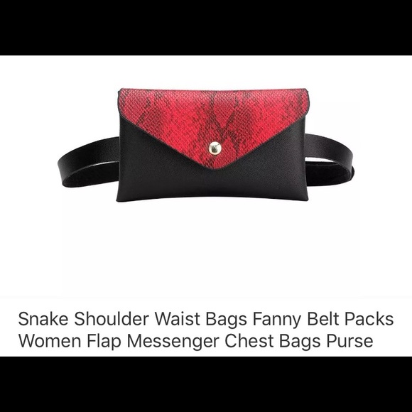 🔥RED&🖤BLACK Snake🐍Pattern WAIST/SHOULDER PURSE - Picture 5 of 10